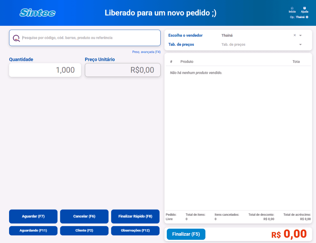  Frente de Caixa (PDV)